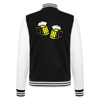 Verre à bière, cheers symbole bière - Veste Teddy - noir/blanc - Dos - Marisol (170cm)