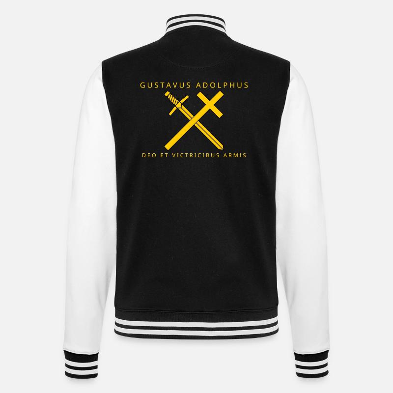 Gustav Adolf - College-Sweatjacke - Schwarz/Weiß