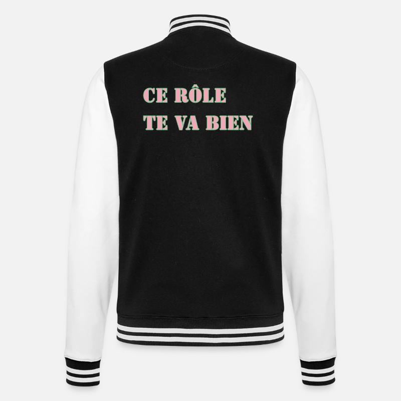 DIESE ROLLE PASST GUT ZU DIR - College-Sweatjacke - Schwarz/Weiß