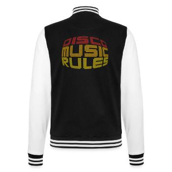 Disco Music Rules - College-Sweatjacke - Schwarz/Weiß - Hinten - Marisol (170cm)