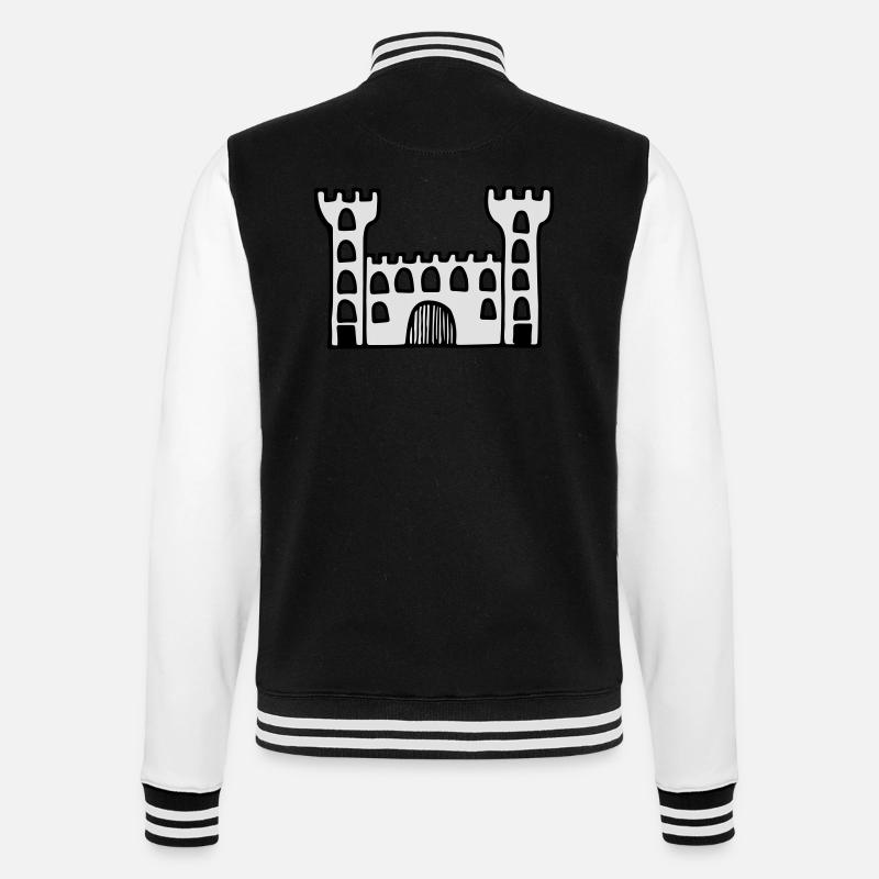 castle - College-Sweatjacke - Schwarz/Weiß