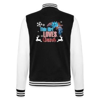 Christmas Girl Love Christmas Xmas Gift - College Sweat Jacket - black/white - Back - Marisol (170cm)