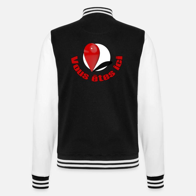 Sie sind hier mit Text - College-Sweatjacke - Schwarz/Weiß