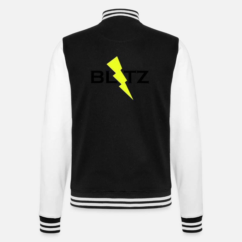 BLITZ - College-Sweatjacke - Schwarz/Weiß