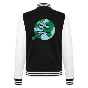 earth sick virus bacteria thermometer humanity - College Sweat Jacket - black/white - Back - Marisol (170cm)