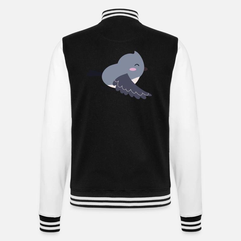 Süßer Vogel Geschenkidee - College-Sweatjacke - Schwarz/Weiß