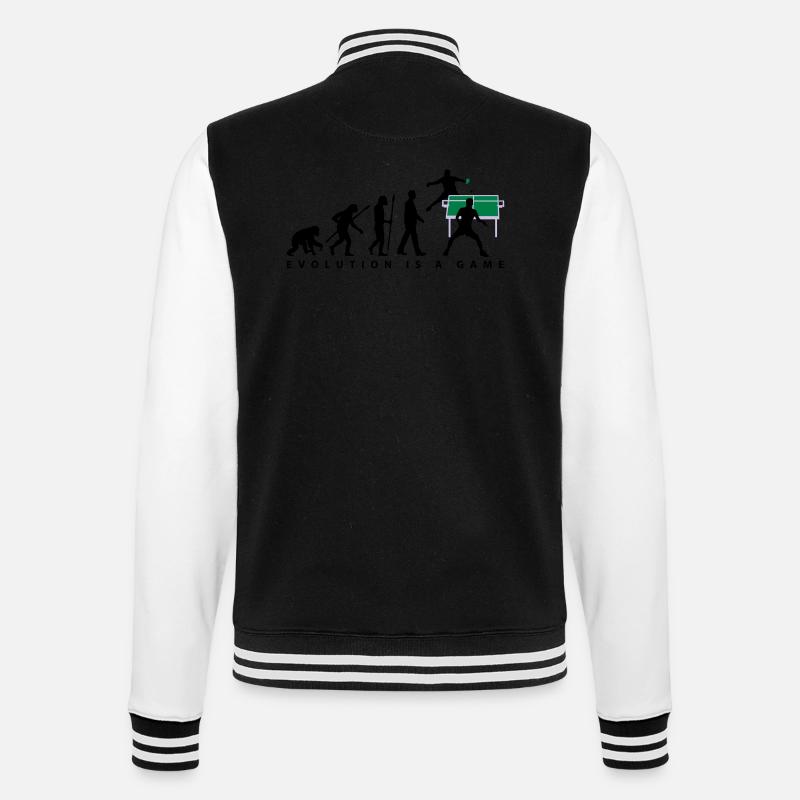 evolution_tischtennisspieler_102012_a_3c - College Sweat Jacket - black/white