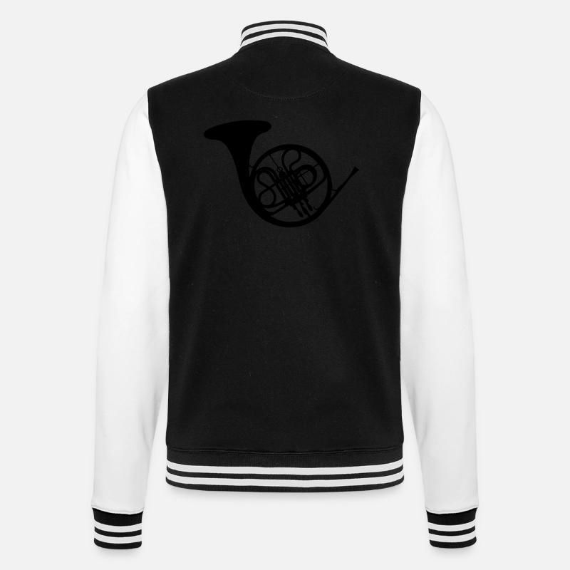 Horn / bugle / Blasinstrument - College-Sweatjacke - Schwarz/Weiß