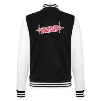 Workout Fitness Motivation Quote - College Sweat Jacket - black/white - Back - Marisol (170cm)