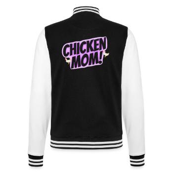 chicken mom - College-Sweatjacke - Schwarz/Weiß - Hinten - Marisol (170cm)