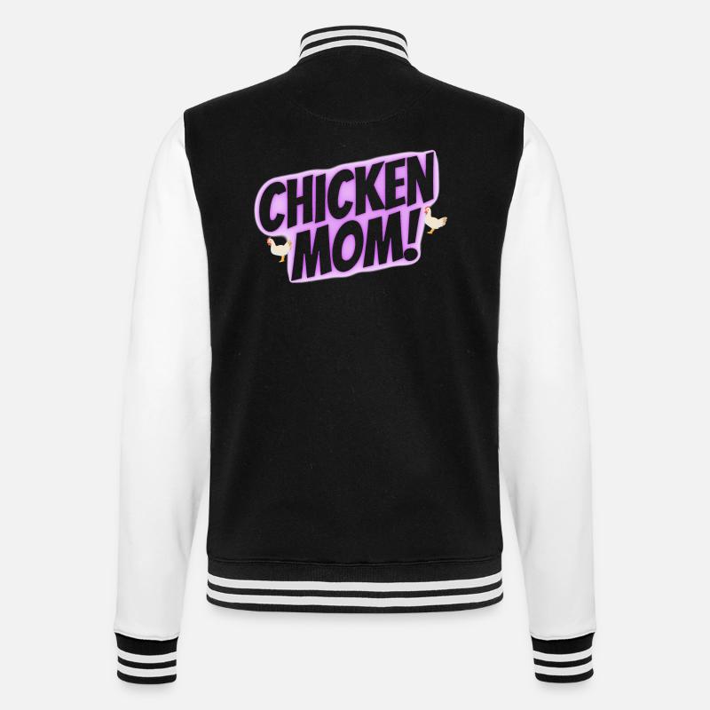 chicken mom - College-Sweatjacke - Schwarz/Weiß