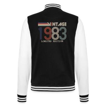 Jahrgang 1983 Jubiläumsgeschenk - Jahrgang 1983 - College-Sweatjacke - Schwarz/Weiß - Hinten - Marisol (170cm)