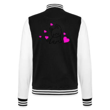 Cat Love 01 - College Sweat Jacket - black/white - Back - Marisol (170cm)