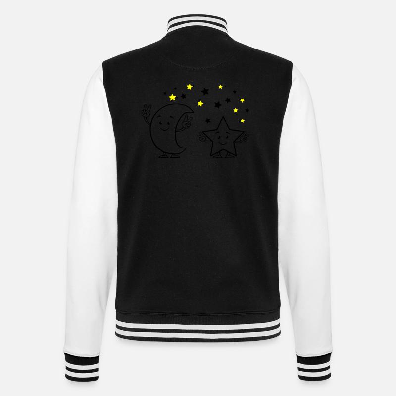 Moon and Stars Comic 02 - College Sweat Jacket - black/white