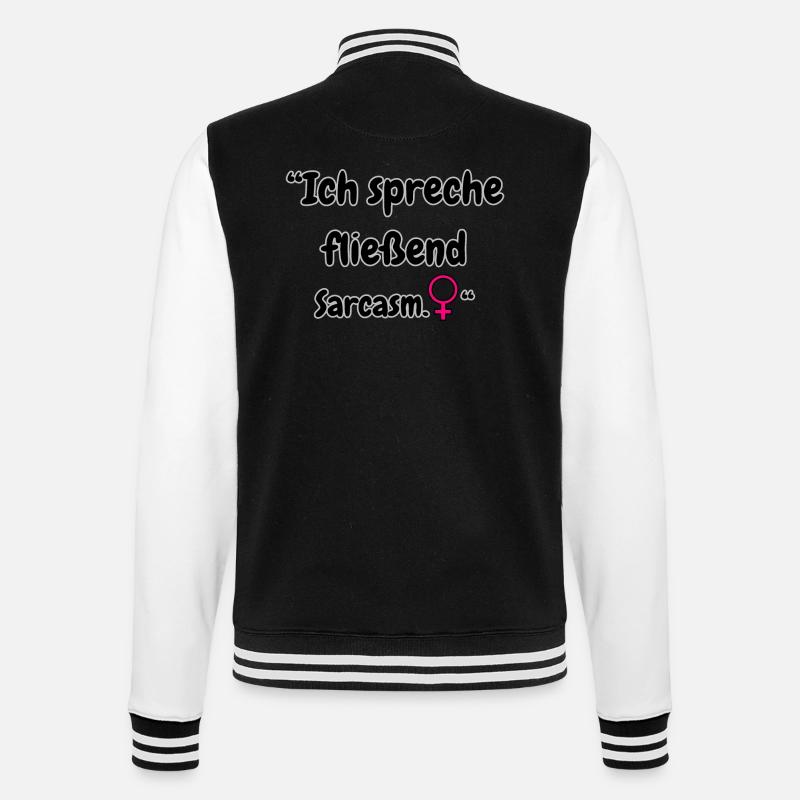 « Je parle sarcasme » - Veste Teddy - noir/blanc