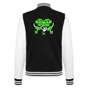 Frogs Guitar Band Cute Two Frog Friends Team - College Sweat Jacket - black/white - Back - Marisol (170cm)