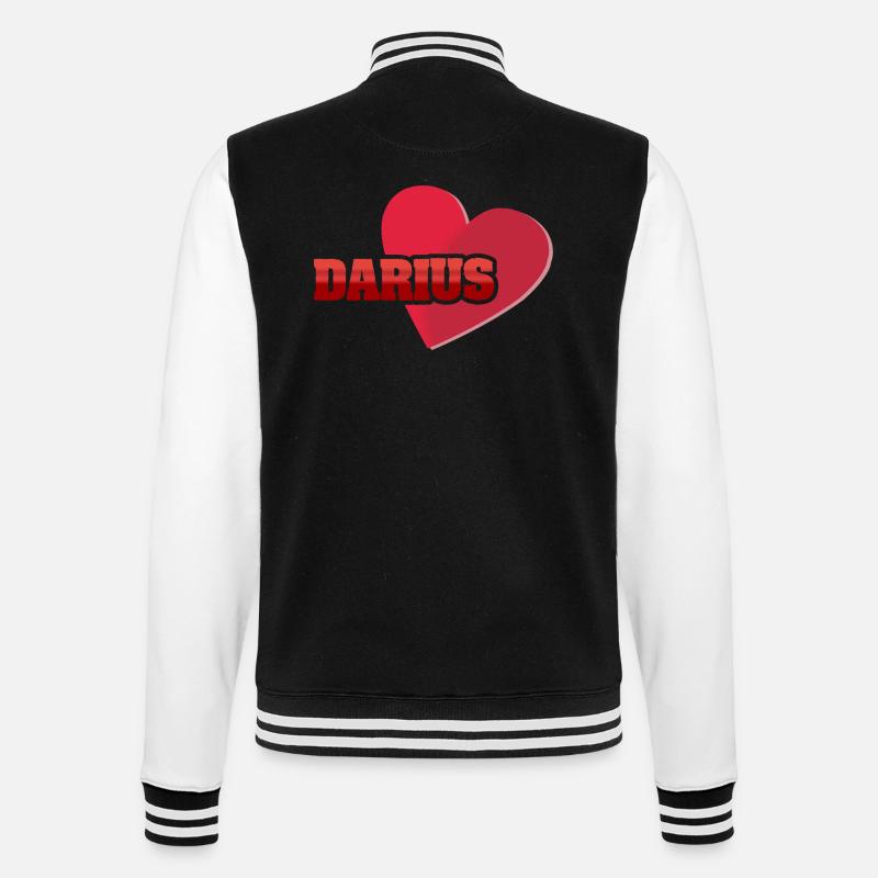 First name Darius - College Sweat Jacket - black/white