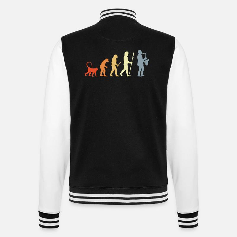 Saxophonist Evolution - College Sweat Jacket - black/white