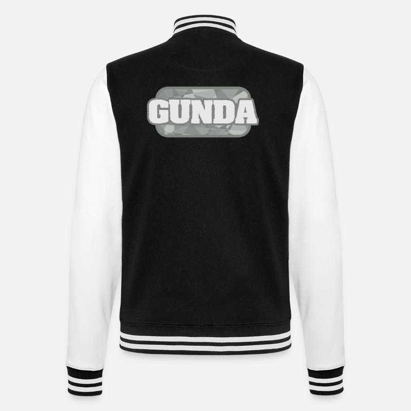 Gunda - College-Sweatjacke - Schwarz/Weiß