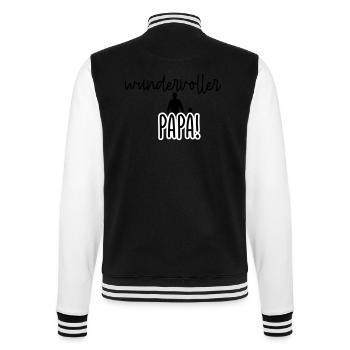 Papa Papi Vater Tochter Sohn Vatertag Männer Shirt - College-Sweatjacke - Schwarz/Weiß - Hinten - Marisol (170cm)