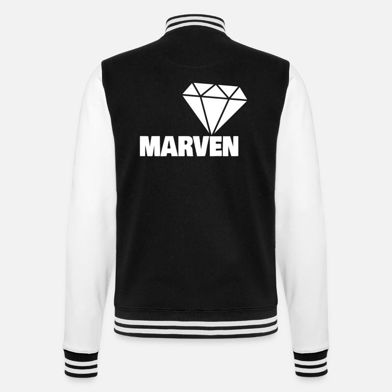 Marven als Edel - College-Sweatjacke - Schwarz/Weiß