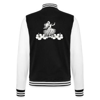 hawaii woman hibiskus - College-Sweatjacke - Schwarz/Weiß - Hinten - Marisol (170cm)