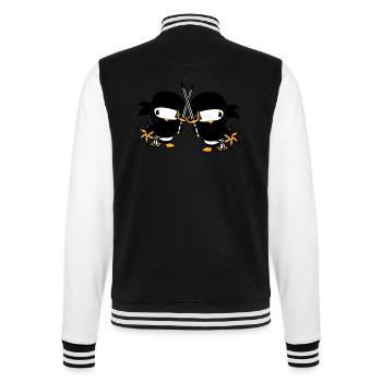 2 Vögel Ninja Kämpfer Assassin Schwert Ninjastern - College-Sweatjacke - Schwarz/Weiß - Hinten - Marisol (170cm)