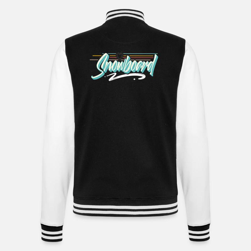Snowboard - College-Sweatjacke - Schwarz/Weiß