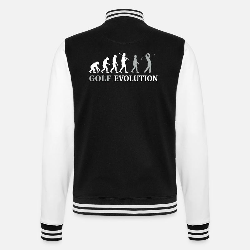 Golf Evolution – Das perfekte Golfer Geschenk - College-Sweatjacke - Schwarz/Weiß