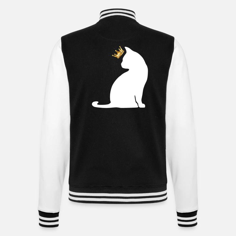 crown cat - College Sweat Jacket - black/white
