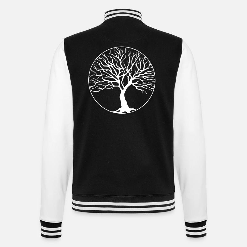 tree circle white - College Sweat Jacket - black/white