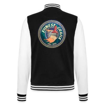 Fiinest Grafix - Retro Brush - College-Sweatjacke - Schwarz/Weiß - Hinten - Marisol (170cm)