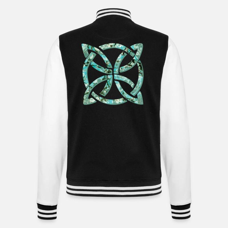celtic knot 10 e 247 - College Sweat Jacket - black/white