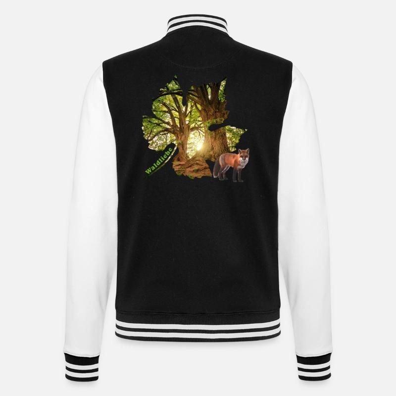 forest 48 with fox - College Sweat Jacket - black/white