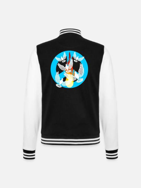 Peace Friedenstauben Weltfrieden Friedensbewegung - College-Sweatjacke - Schwarz/Weiß