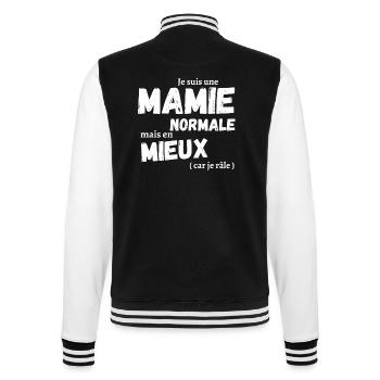 Je suis une mamie normale cadeau grand mère - Veste Teddy - noir/blanc - Dos - Marisol (170cm)