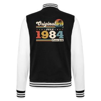 40th Birthday Original July 1984 Vintage 1984 - College Sweat Jacket - black/white - Back - Marisol (170cm)