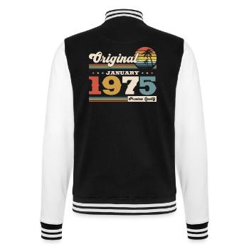 50th Birthday Original January 1975 Volume 75 - College Sweat Jacket - black/white - Back - Marisol (170cm)