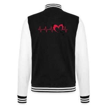 herz-teufel-ekg - College-Sweatjacke - Schwarz/Weiß - Hinten - Marisol (170cm)