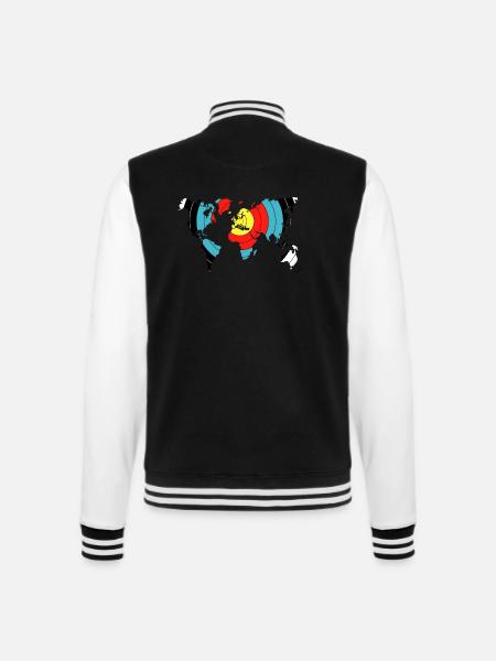 Archery World Map - College-Sweatjacke - Schwarz/Weiß