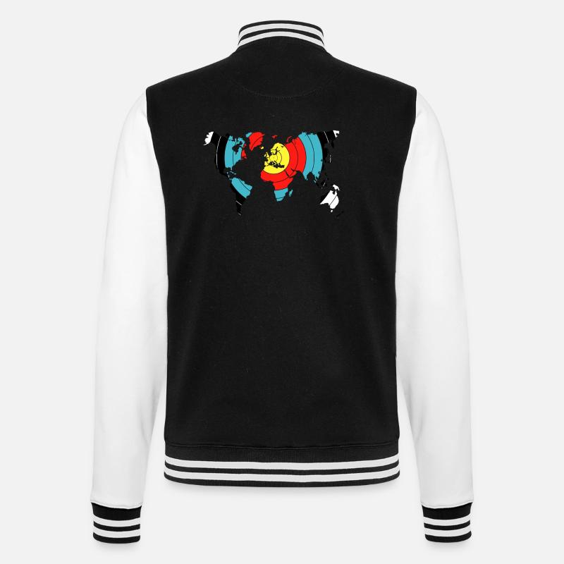 Archery World Map - College Sweat Jacket - black/white