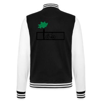 Fahrrand am Strand Vektor - College-Sweatjacke - Schwarz/Weiß - Hinten - Marisol (170cm)