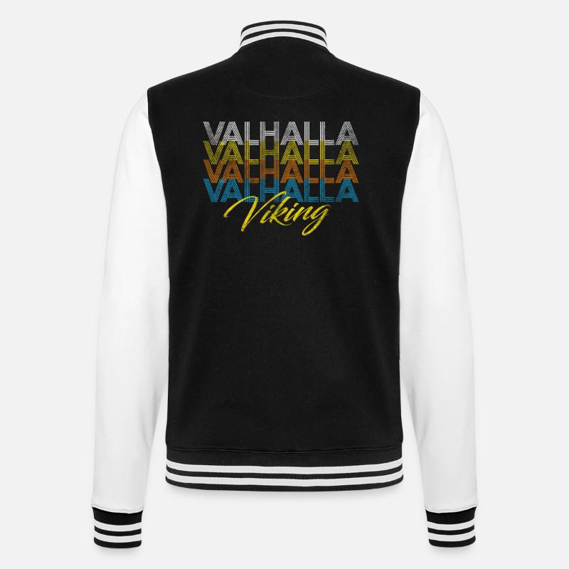 Valhalla Walhalla Viking Wikinger - College-Sweatjacke - Schwarz/Weiß