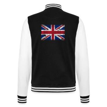 Vintage UK Flag Union Jack - College-Sweatjacke - Schwarz/Weiß - Hinten - Marisol (170cm)