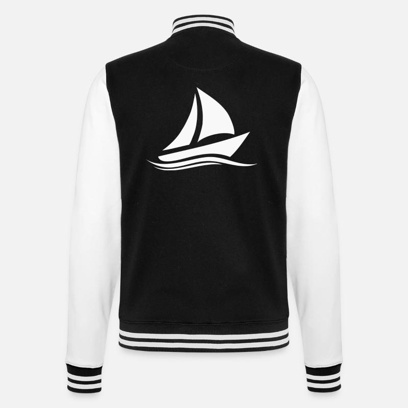 boot weiss - College-Sweatjacke - Schwarz/Weiß