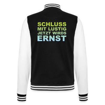 Schluss mit lustig - grün blau - College-Sweatjacke - Schwarz/Weiß - Hinten - Marisol (170cm)