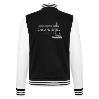Sailing - Segeln - Segelboot - Maritim - College-Sweatjacke - Schwarz/Weiß - Hinten - Marisol (170cm)