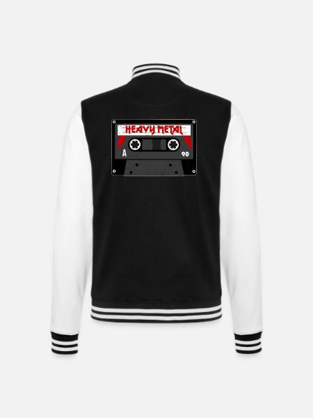Heavy Metal Kassette - Oldschool - College-Sweatjacke - Schwarz/Weiß