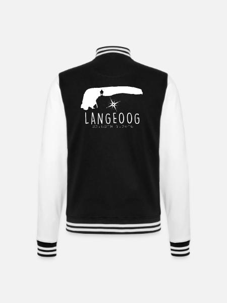 Langeoog Wasserturm Herzschlag Nordsee Geschenk - College-Sweatjacke - Schwarz/Weiß