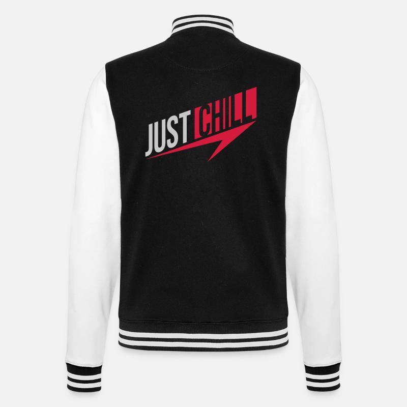 Just Chill Text Logo - College-Sweatjacke - Schwarz/Weiß